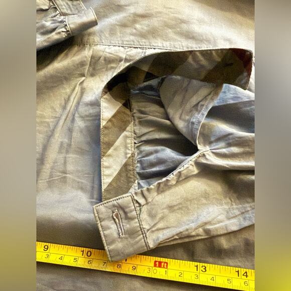 Burberry Brit denim chambray blue tunic shirt with ruffled front  M - Picture 10 of 14